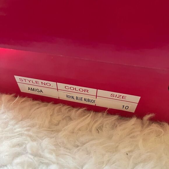 New in Box Dream Pairs Amiga faux leather suede Royal Blue ankle strap shoesSZ10 - Picture 6 of 12